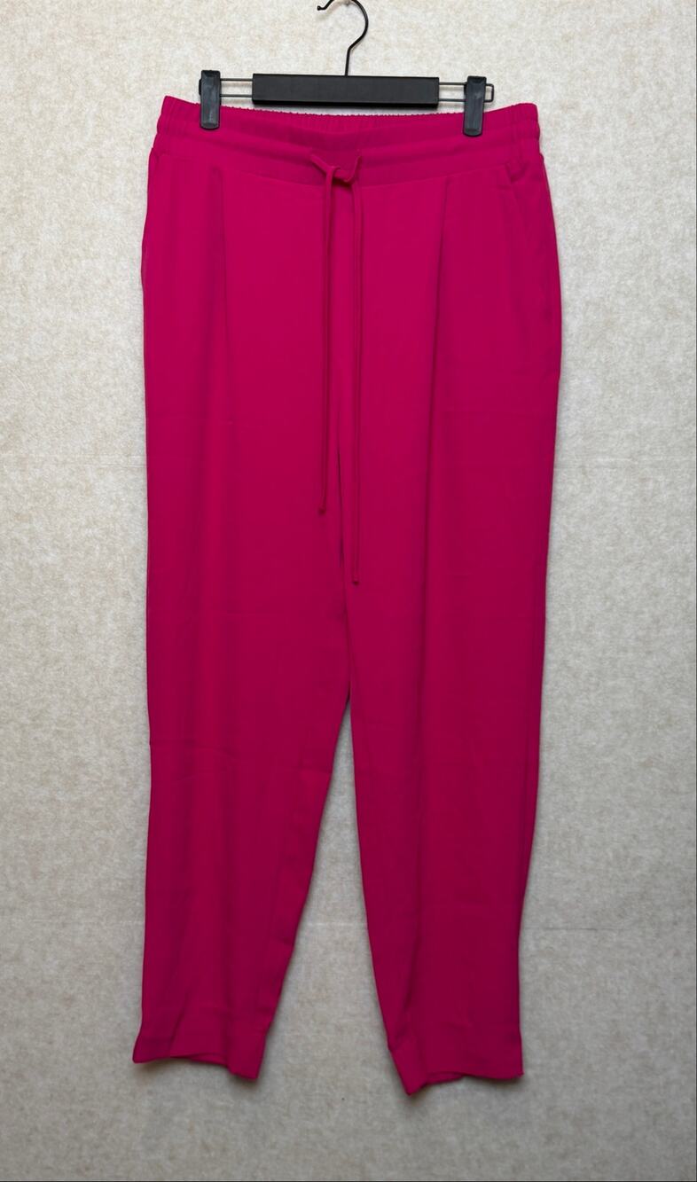 Melloday Womens Large Hot Pink Fuchsia Jogger Pants Drawstring NWT